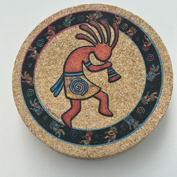 Thirstystone Other - Thirstystone Sandstone KOKOPELLI Coasters Set 4" Cork Southwest Native Aztec